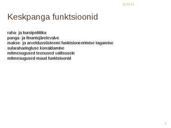 Keskpanga roll majanduses #5