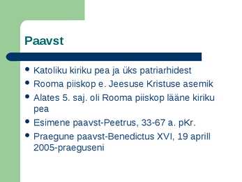 Katoliku kiriku organisatsiooni ja vaimulikkonna kujunemine #5