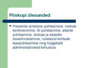 Katoliku kiriku organisatsiooni ja vaimulikkonna kujunemine #7