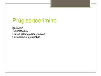 Jäätmed ja looduskeskkond #5