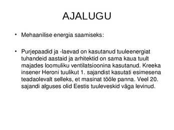 Tuuleenergia kasutamine-selle koht maailma ja Eesti majanduses #3
