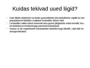 Looduslik valik ja liikide tekkimine #9