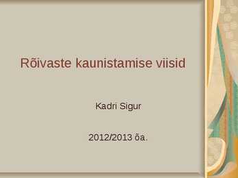 Rõivaste kaunistamise viisid