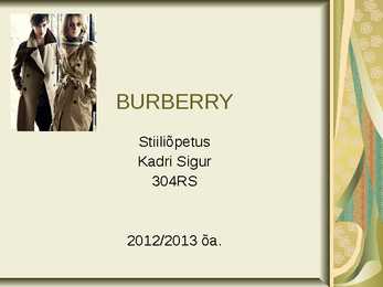 BURBERRY esitlus