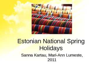 Estonian National Spring Holidays
