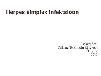 Herpes simplex infektsioon