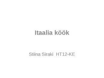 Itaalia köök