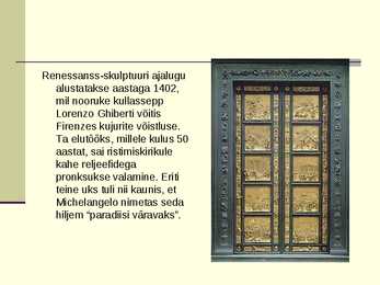Quattrocento ehk Vararenessanss #13