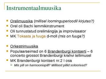 Johann Sebastian Bach elulooesitlus #11