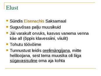 Johann Sebastian Bach elulooesitlus #3