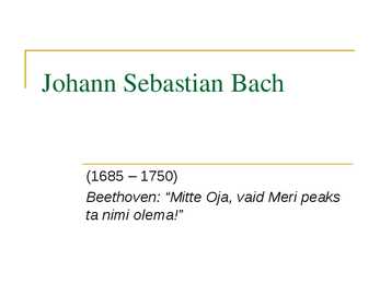 Johann Sebastian Bach elulooesitlus