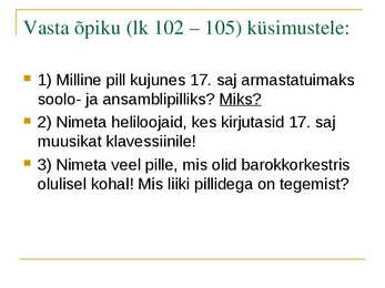 Barokk-Instrumentaalmuusika #2