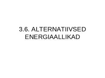 ALTERNATIIVSED ENERGIAALLIKAD