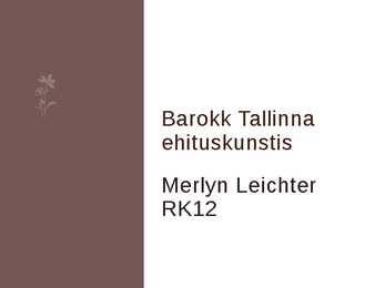 Barokk Tallinna ehituskunstis