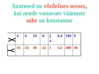 võrdeline seos #7