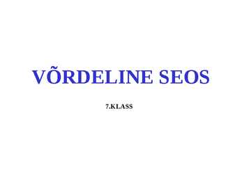 võrdeline seos