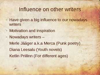 Estonian women writers - powerpoint presentation #36