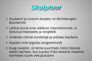 Kõrgrenessanss Skulptuur ja Arhitektuur Itaalias #2