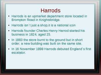Harrods-Selfridges-Marks and Spencer history and facts #2