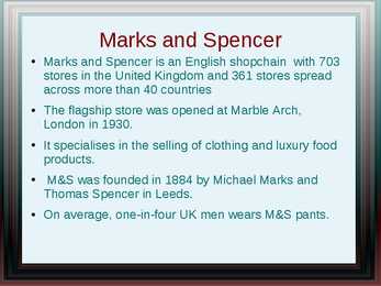 Harrods-Selfridges-Marks and Spencer history and facts #13
