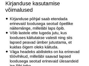 Tehnika ja kirjanduse kasutamise võimalused loodusõpetuse õpetamisel lastele #9