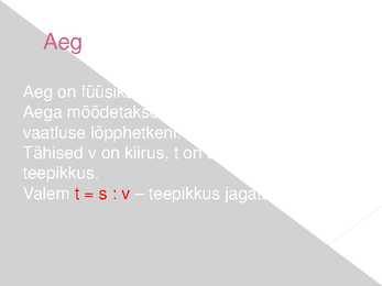 Kiirus-teepikkus ja aeg #7