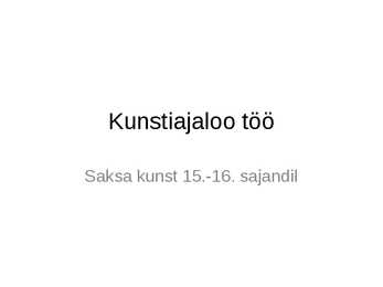 Saksa kunst 15 -16-saj