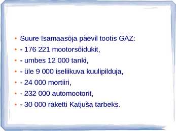 AUTOAJALUGU SLAIDIESITLUS GAZ #26