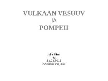 VULKAAN VESUUV JA POMPEII