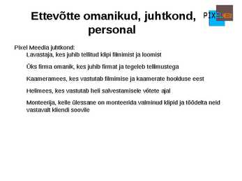Oma ettevõtte koostamise plaan-Esitlus #15