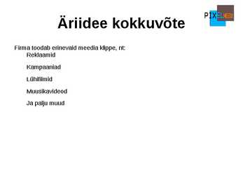 Oma ettevõtte koostamise plaan-Esitlus #10