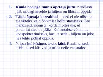 Kontroltööks õppimine #2