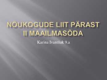 Nõukogude liit pärast 2-maailmasõda