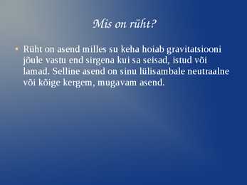 Rüht ja rühihäired #2
