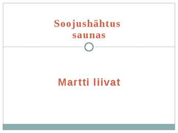 Soojushähtus saunas