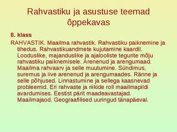 Rahvastik ja asustus #2