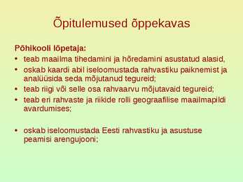 Rahvastik ja asustus #5