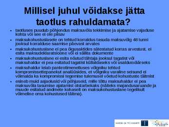 Maksuvõlgade ajatamine #11