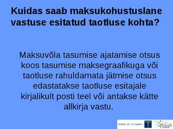 Maksuvõlgade ajatamine #12