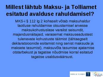 Maksuvõlgade ajatamine #9