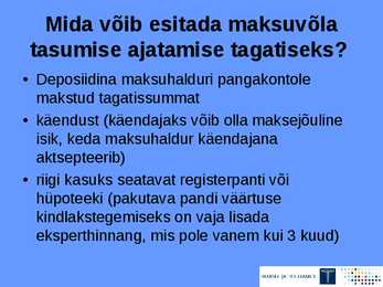 Maksuvõlgade ajatamine #10