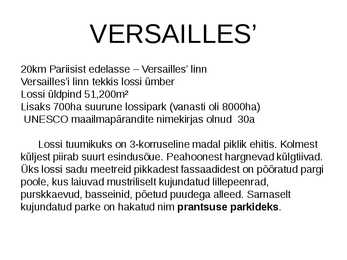 Versailles-loss esitlus #2