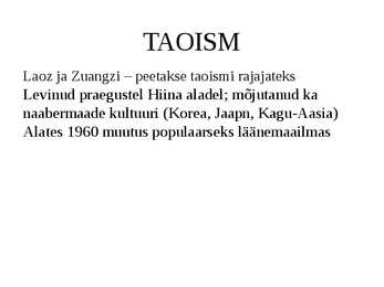 TAOISMi ettekanne #3