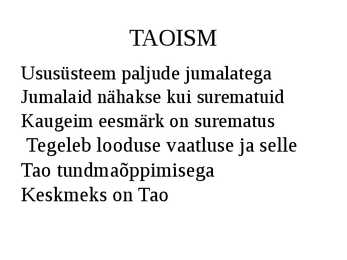 TAOISMi ettekanne #4