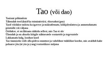TAOISMi ettekanne #5