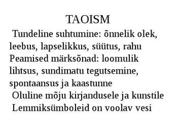 TAOISMi ettekanne #7