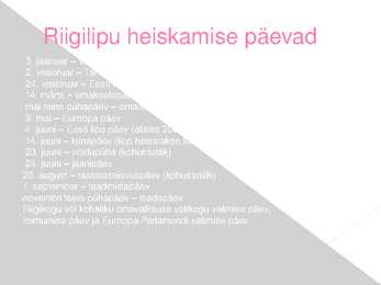 Riiklikud tähtpäevad #10