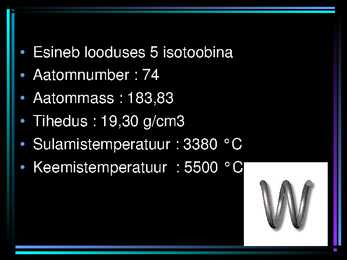 Keemia powerpoint-KROOM ; MOLÜBDEEN ; VOLFAM #10