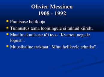 Arengusuunid Euroopa muusikaelus 20-sajandi keskpaiku #5