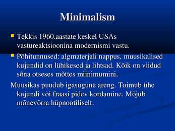 Minimalism ja postmodernism #2